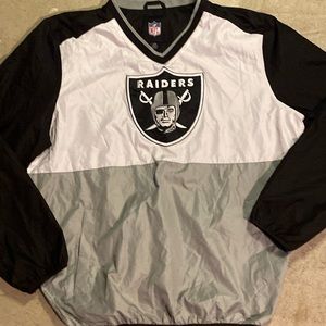 Old school NFL RAIDERS color block side zip windbreaker pullover